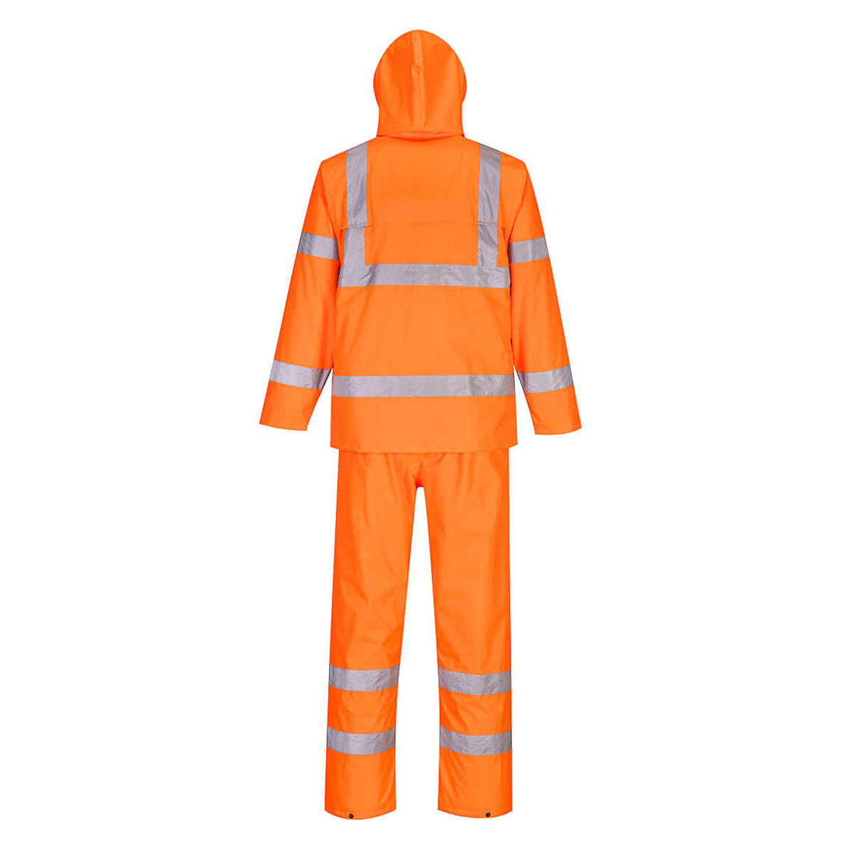 ENSEMBLE DE PLUIE ENROULABLE HAUTE VISIBILITÉ ORANGE