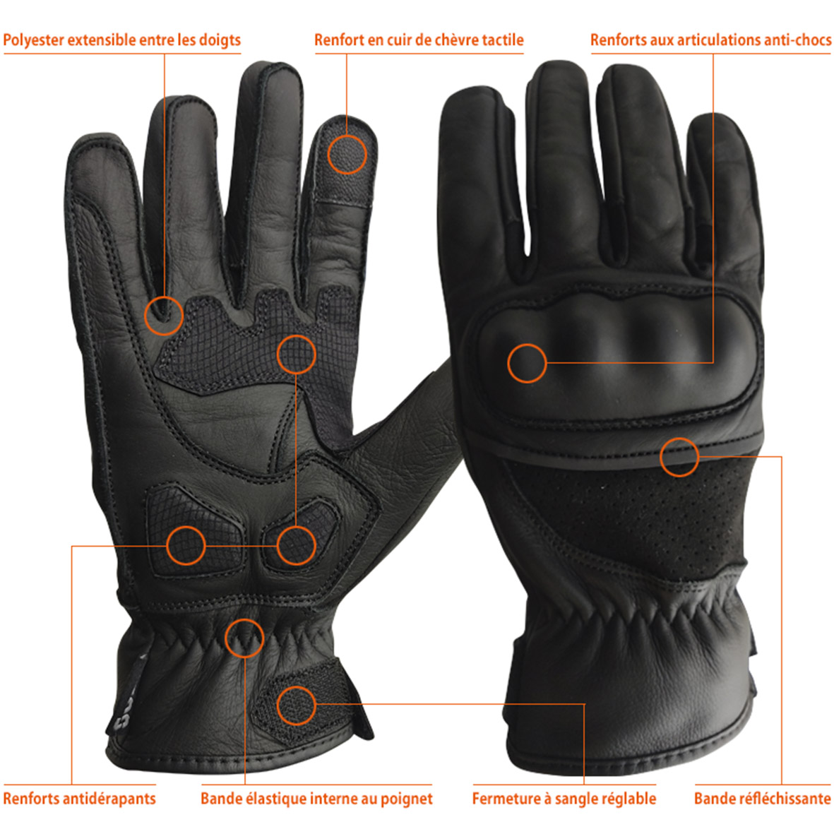 H360 BIKER<br/>CUIR<br/>EN13594-2015