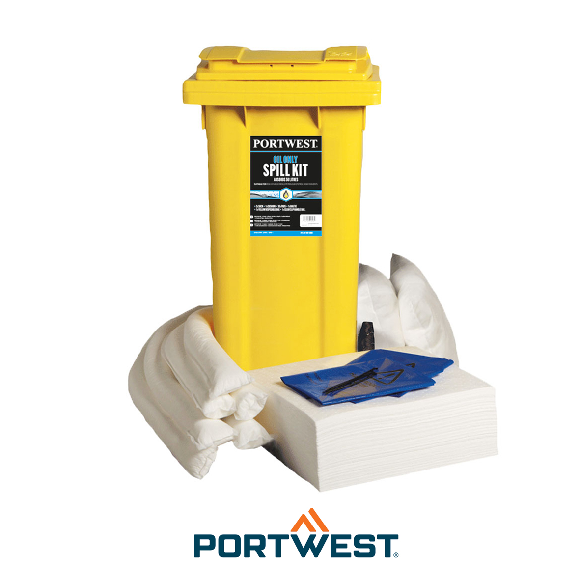 KIT ABSORBANT 120 LITRES, HYDROCARBURES UNIQUEMENT