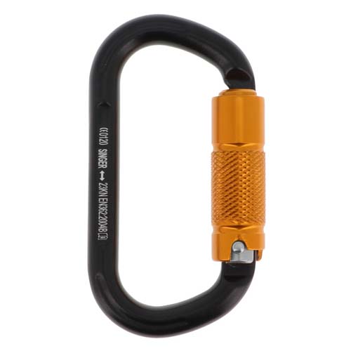 MOUSQUETON ALUMINIUM TRIPLE ACTIONS; OUVERTURE 14 MM