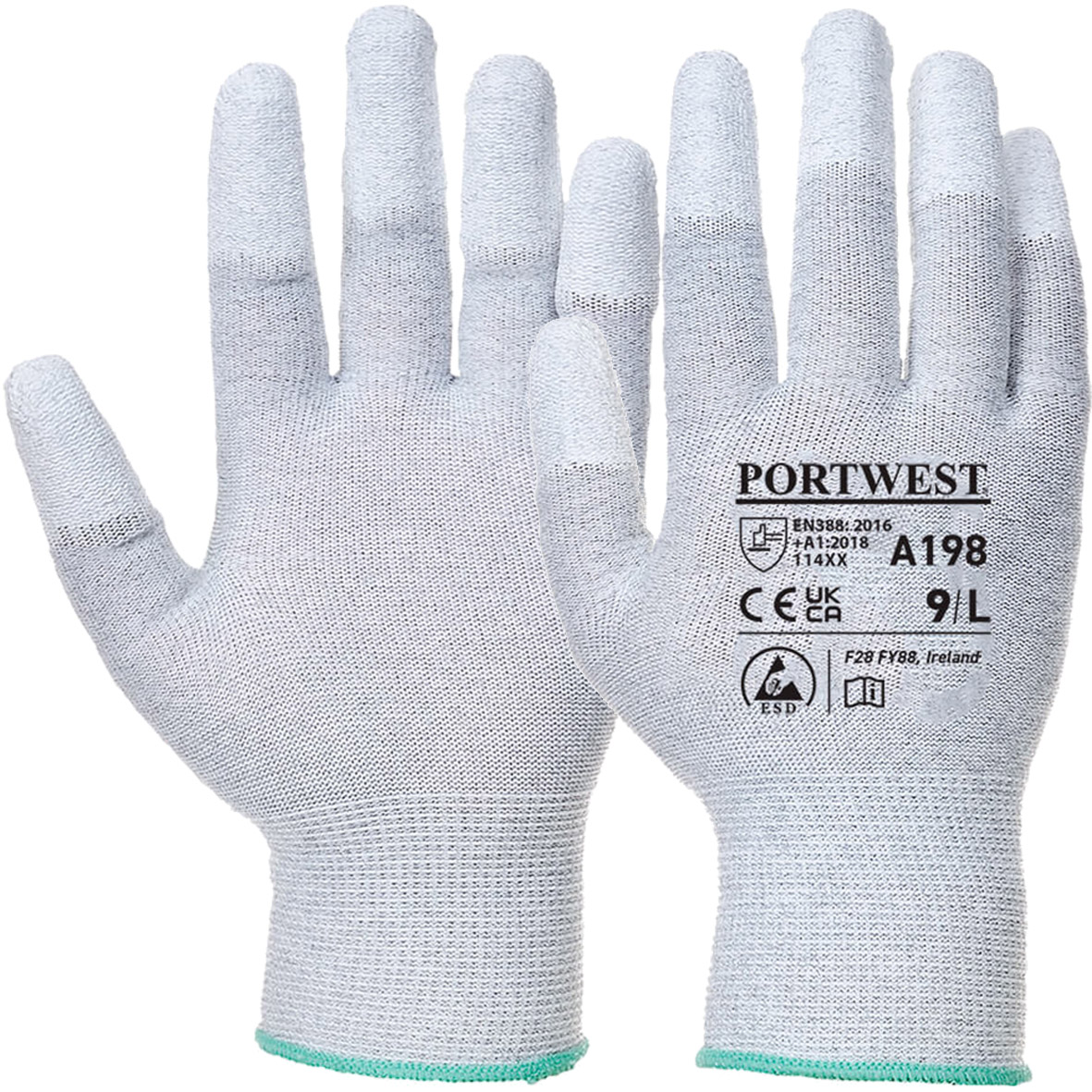 A198 Antistatique<br/>PU Fibre Carbone<br/>EN388 114XX