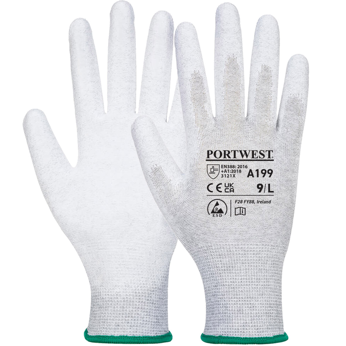 A199 Antistatique<br/>PU Fibre Carbone<br/>EN388 3121X