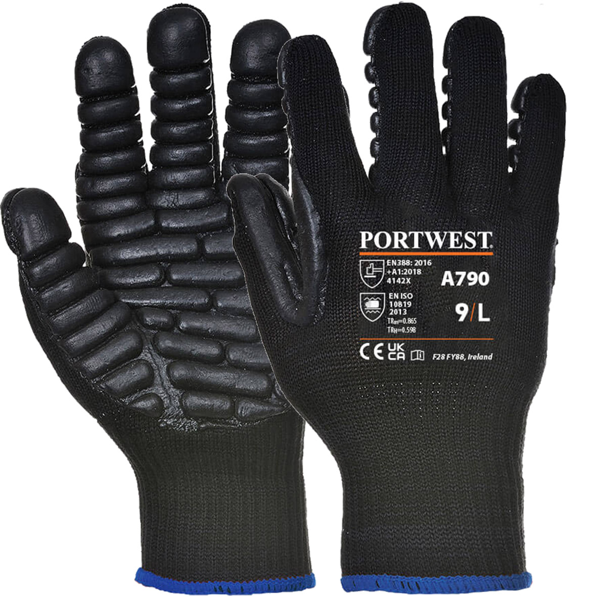 ANTI-VIBRATION A790<br/>Polyester, élactique<br/>EN388 4142X