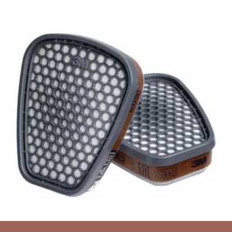 FILTRE ANTIGAZ ET VAPEURS A2 6055 - Boîte de 8