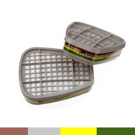 FILTRE VAPEURS ORGANIQUES ABEK1 6059 - Boîte de 8